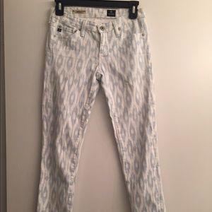 AG Skinny Light Blue and White Jeans