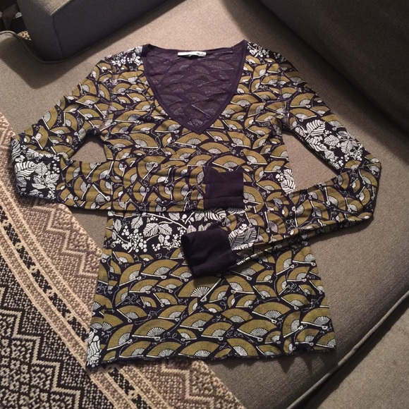 Navy Print Long Sleeve Thermo