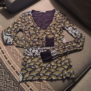 Navy Print Long Sleeve Thermo