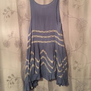 Free people blue and gray polkadot dress