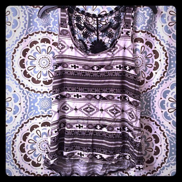 Rue 21 Aztec tank with lace back