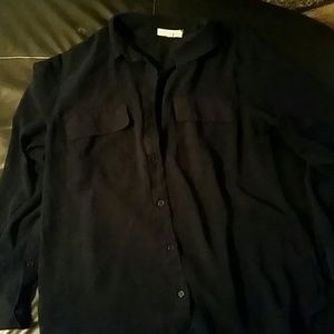 Sheer Navy Button Down