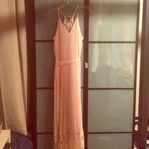 Pleated shift maxi dress