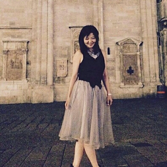 Silver Gray Organza Skirt - Picture 2 of 4