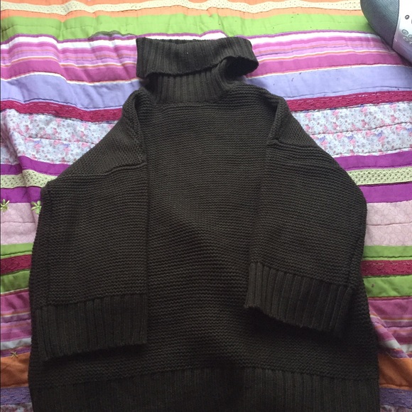 Olive green poncho sweater