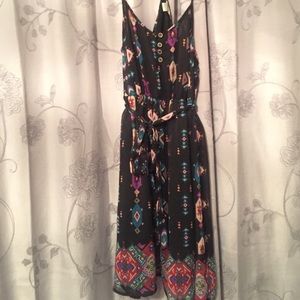 Black tribal print dress