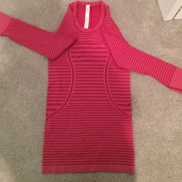 Pink lulu lemon striped long sleeve. - Picture 2 of 4