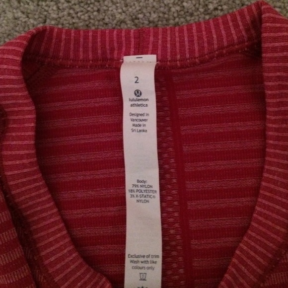 Pink lulu lemon striped long sleeve. - Picture 3 of 4