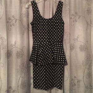 Black and white polka dot dress