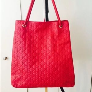 Gucci lamb skin large tote pink