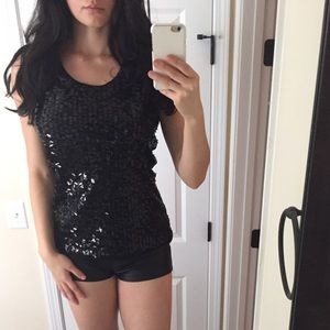 4$ Sequin black tank