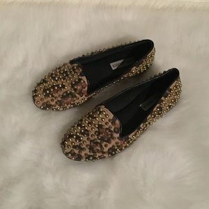 Steve Madden Leopard Spiked Loafers