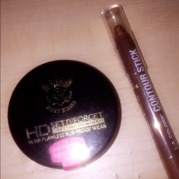 HD setting powder & shimmer bronze contour stick