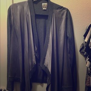 grey open front cardigan