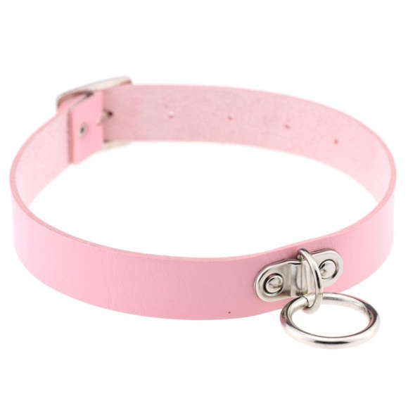 Light Pink Leather Choker - Picture 2 of 2