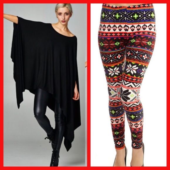 🎅🏼15% OFF BUNDLES🎅🏼 BLACK PONCHO TUNIC - Picture 2 of 3