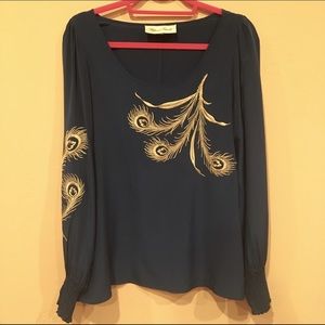 Fifteen Twenty embroidered silk blouse