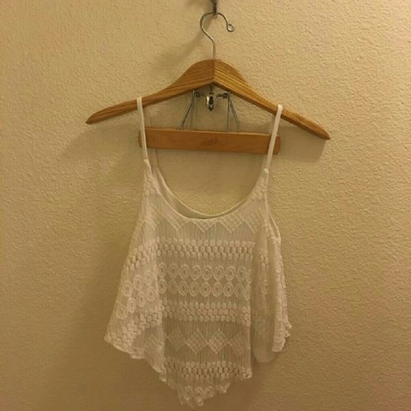 White Lace Crop Top