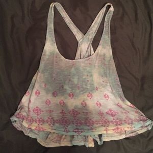 Blue and pink tank top