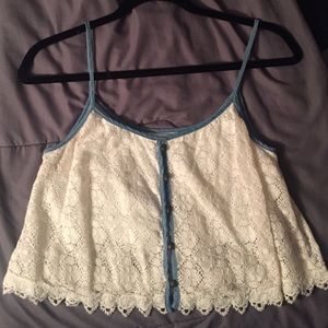Laced spaghetti strap crop top. Great condition