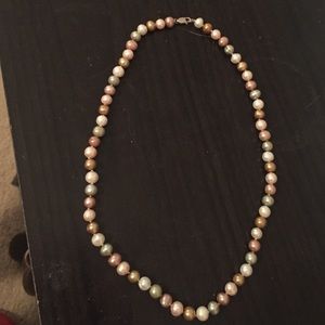 multi colored pearl necklace
