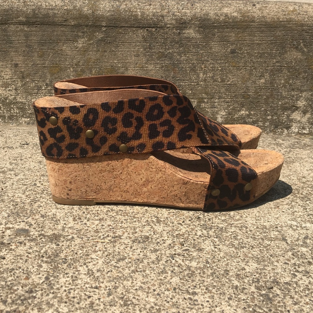 Leopard Lucky Brand Miller wedges