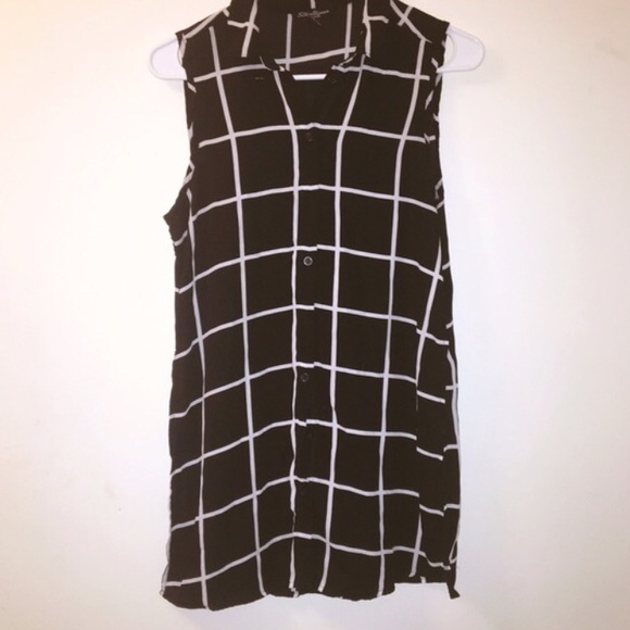 Black and White Button Down Top