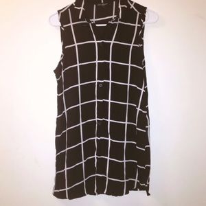 Black and White Button Down Top