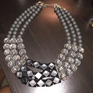 Black and Gray Statement Necklace