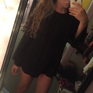 Open back, long sleeve romper