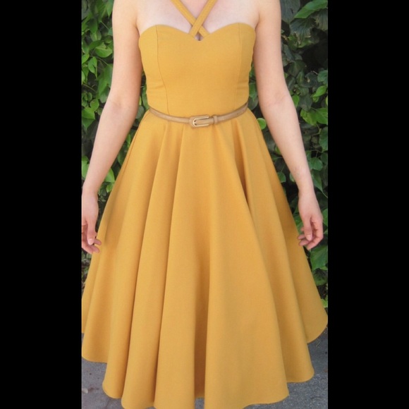 Mustard circle dress