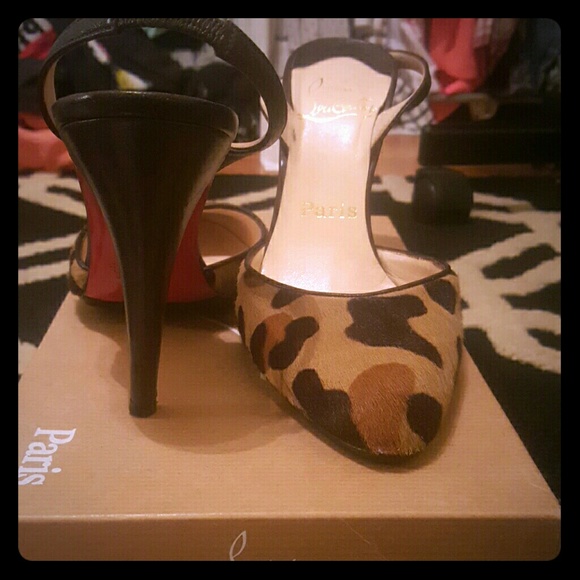 Authentic Louboutins cheetah print calf hair