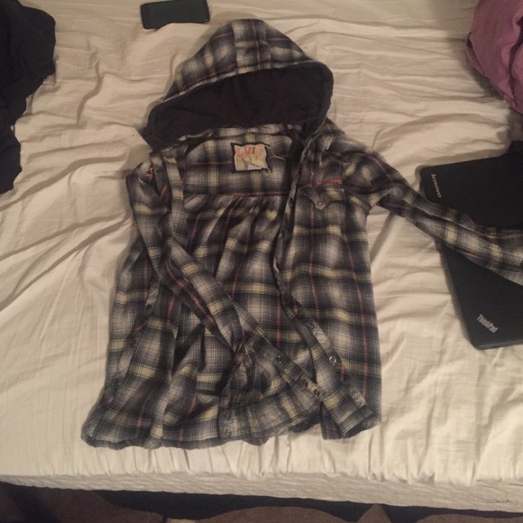 Billabong flannel with hoodie