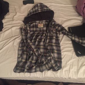 Billabong flannel with hoodie