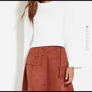 faux suede d-ring skirt