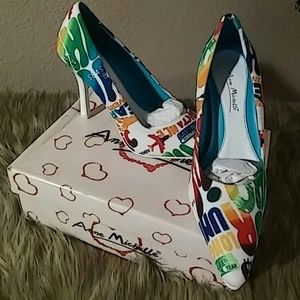Multi Colored Graffiti high heels brand new