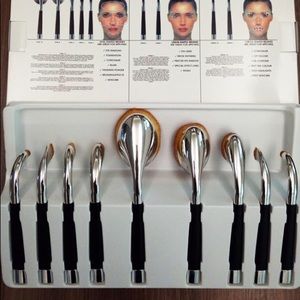 9 Piece Luxury Silver Golf set Makeup brushes