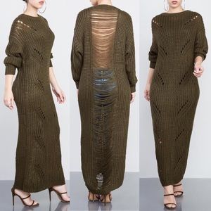 LAST MIN SHOPPING SALE🛍Distressed Sweater Dress