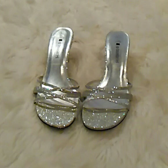Silver heels w/ sparkly straps