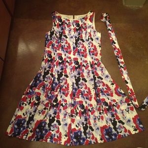 St. John a-line style floral silk dress