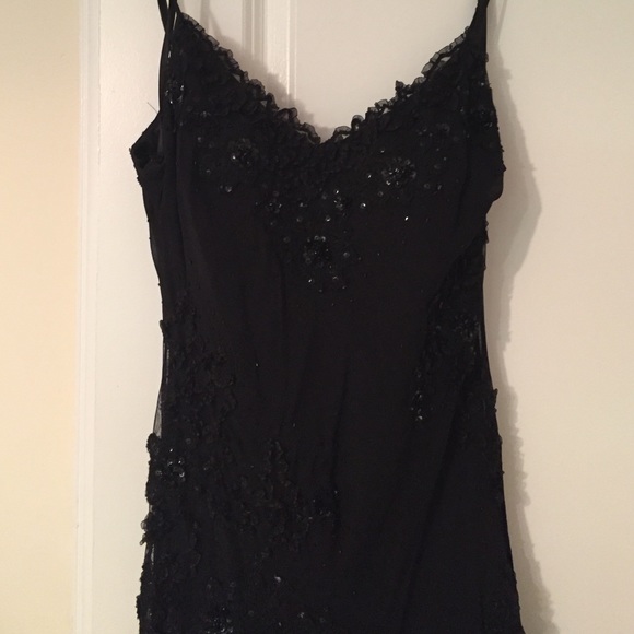 Black asymmetrical sequence dress - Picture 2 of 3