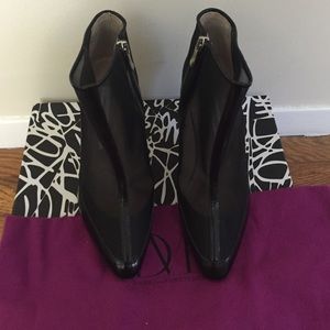 Diane von Furstenberg black mesh boots Size 6