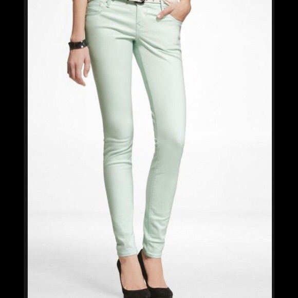 Express jeans mint green size 10
