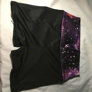 Galaxy spandex yoga/running shorts