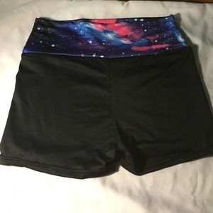 Galaxy spandex yoga/running shorts