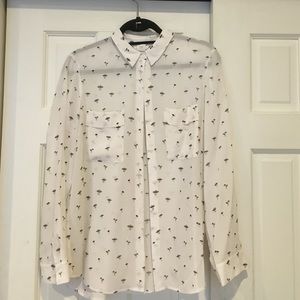 Club Monaco silk mushroom blouse