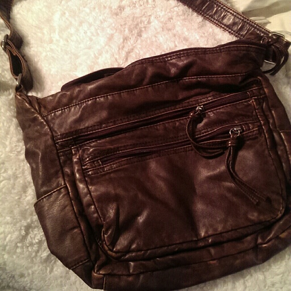 Brown leather crossbody