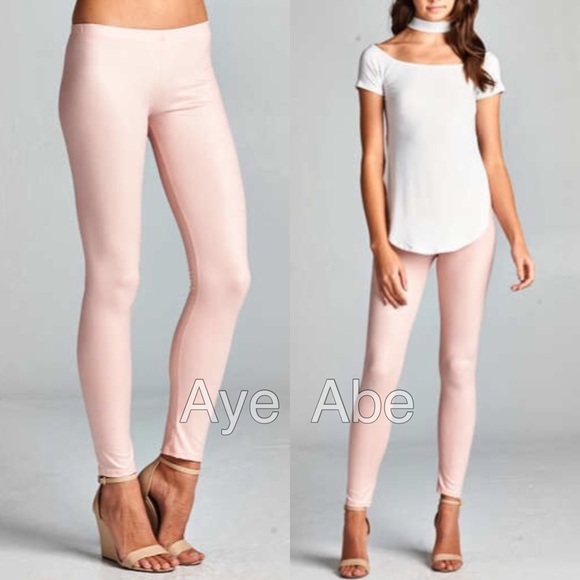 Black faux leather leggings pants slick sold - Picture 7 of 8