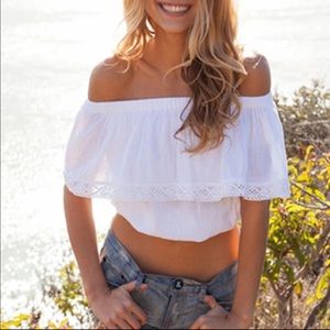 Off the shoulder crop top NWOT