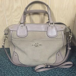Leather and Suede Coach Bag